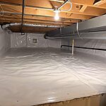 After crawl space encapsulation in Wheaton, IL with sealed vapor barrier installed by Premium Waterproofing for moisture control